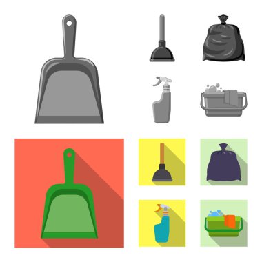 Temizlik ve servis simge vektör Illustration. Temizlik ve ev hisse senedi vektör çizim seti.