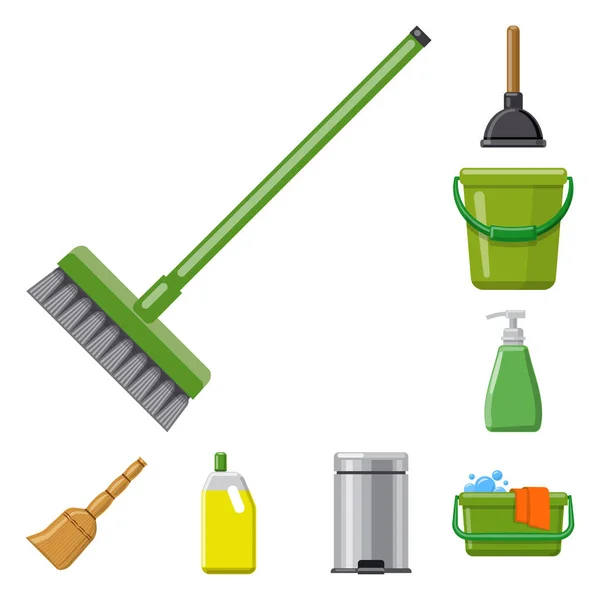 Ilustração vetorial do logotipo de limpeza e serviço. Conjunto de limpeza e vetor doméstico ícone para estoque . —  Vetores de Stock