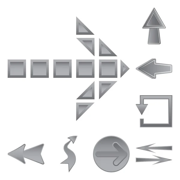 Isoliertes Element und Pfeil-Symbol. Element- und Richtungsvektorsymbole für Aktien. — Stockvektor