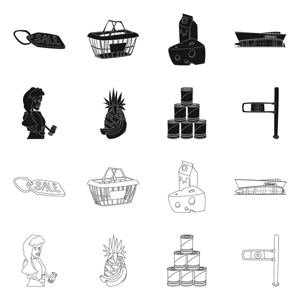 Objeto aislado del icono de comida y bebida. Colección de alimentos y tienda icono vectorial para stock . — Archivo Imágenes Vectoriales