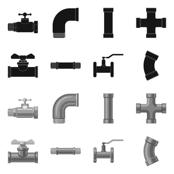 Ilustración vectorial del símbolo de tubo y tubo. Conjunto de tubo y tubería vector icono para stock . — Archivo Imágenes Vectoriales