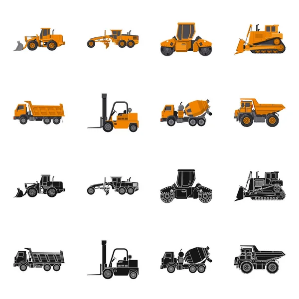 Yapı ve inşaat simge vektör Illustration. Hisse senedi için yapı ve makine vektör simge topluluğu.