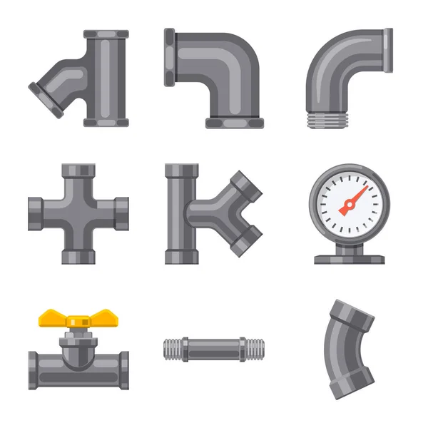 Ізольований об'єкт логотипу труби та трубки. Збірка символів труби і трубопроводу для Інтернету . — стоковий вектор