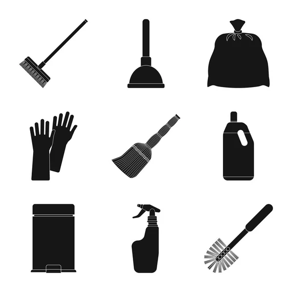 Illustrazione vettoriale del segno di pulizia e servizio. Raccolta di illustrazioni vettoriali per la pulizia e le famiglie . — Vettoriale Stock