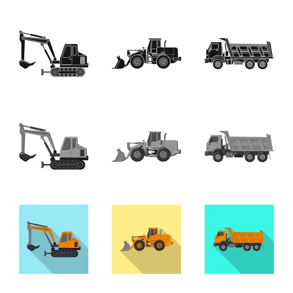 Illustration vectorielle du panneau de construction. Collection d'illustration vectorielle de stock de construction et de machines . — Image vectorielle