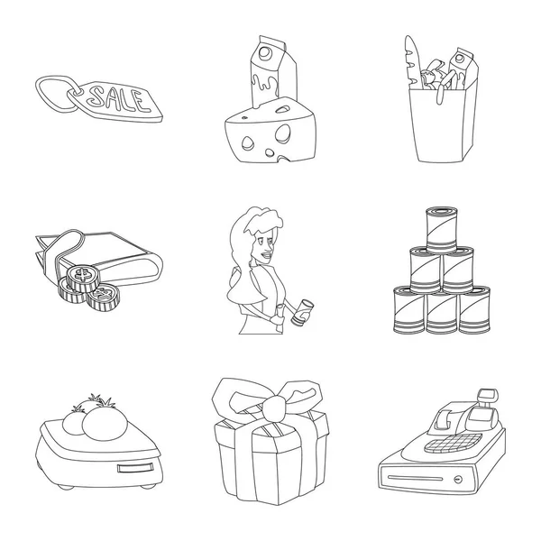 Vector illustration of food and drink icon. Set of food and store stock symbol for web. — Stock Vector