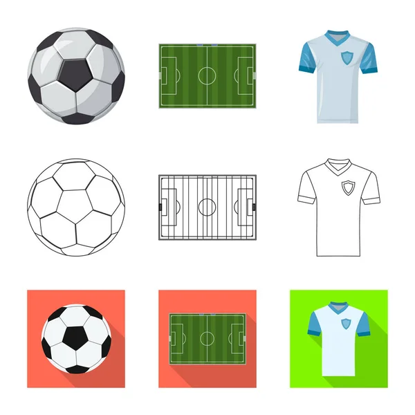 Objeto aislado de fútbol y cartelera. Colección de fútbol y torneo icono vectorial para stock . — Vector de stock