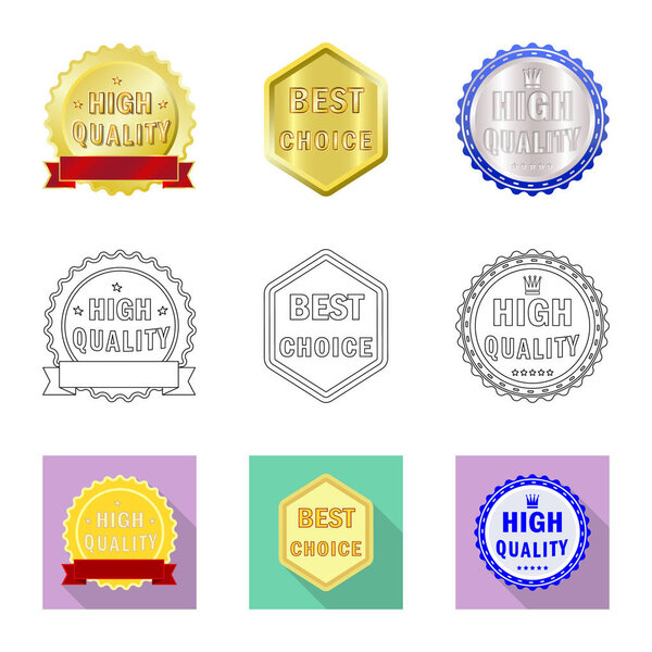 Векторный дизайн эмблемы и значка бейджа. Коллекция векторной иллюстрации эмблемы и наклейки
.