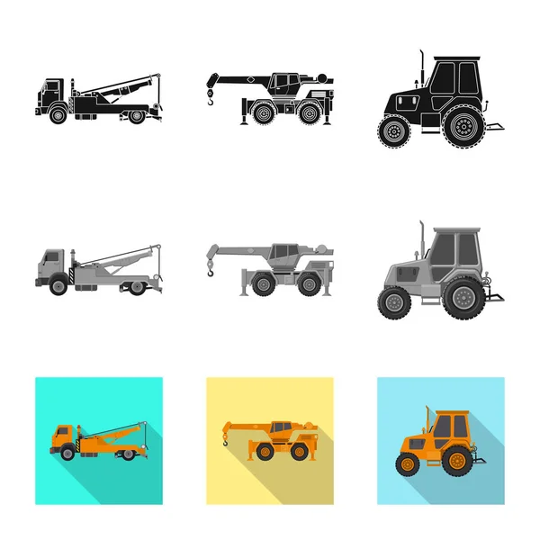 Oggetto isolato di costruzione e simbolo di costruzione. Set di costruire e macchinari stock simbolo per il web . — Vettoriale Stock