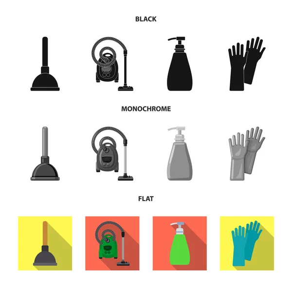 Векторный дизайн иконки очистки и обслуживания. Коллекция символов чистки и бытового инвентаря для сети . — стоковый вектор