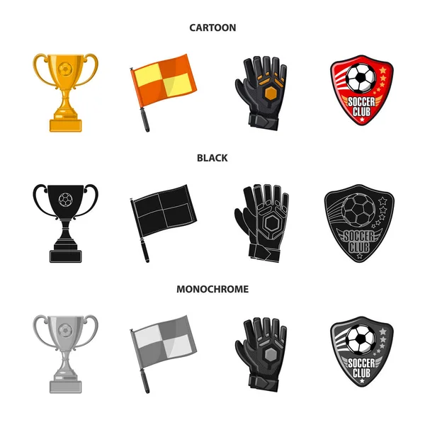 Ilustração vetorial do logotipo do futebol e da engrenagem. Coleção de futebol e símbolo de estoque de torneio para web . — Vetor de Stock
