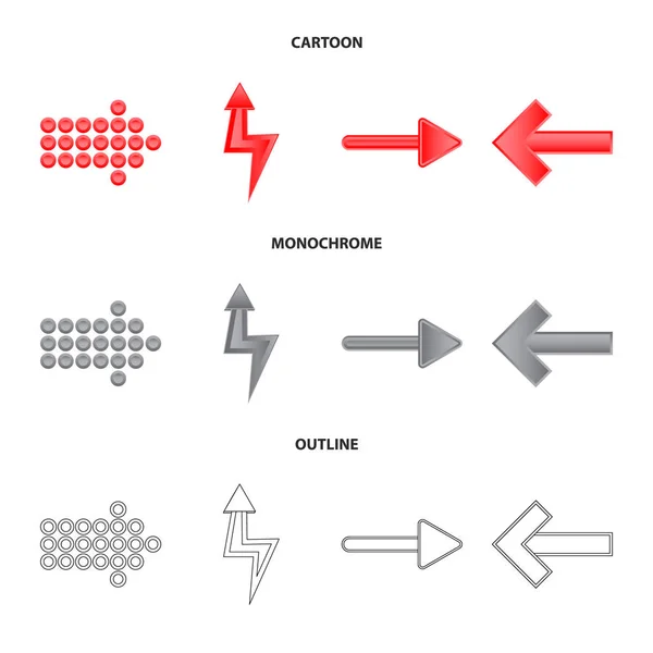 Ilustración vectorial del elemento y el logotipo de flecha. Colección de elemento y símbolo de stock de dirección para la web . — Vector de stock