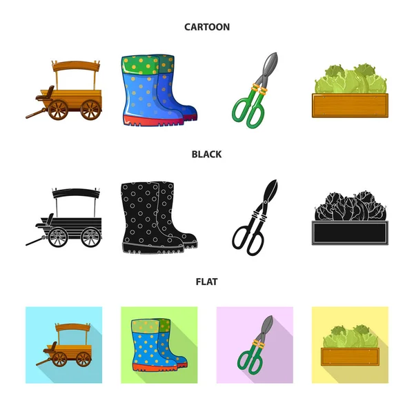Isolated object of farm and agriculture icon. Collection of farm and plant stock vector illustration. — Stock Vector
