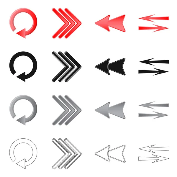 Illustrazione vettoriale dell'elemento e simbolo della freccia. Serie di elementi e direzione stock vettoriale illustrazione . — Vettoriale Stock
