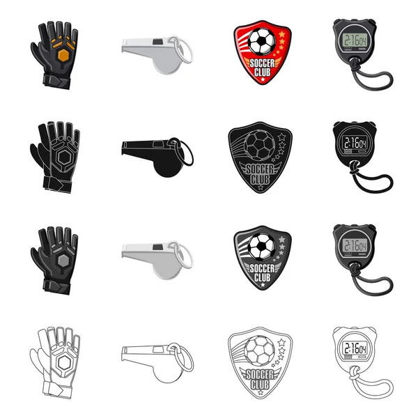 Projeto vetorial de futebol e logotipo da engrenagem. Coleção de futebol e símbolo de estoque de torneio para web . — Vetor de Stock
