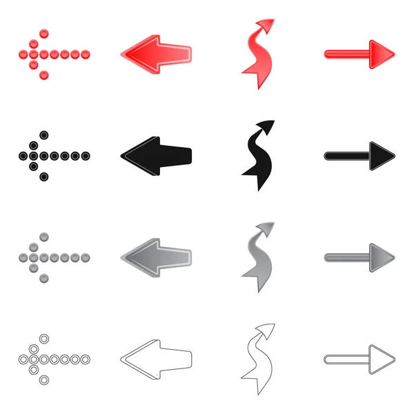 요소와 화살표 로고의 벡터 그림입니다. 요소와 방향 주식 벡터 일러스트 레이 션의 설정. — 스톡 벡터