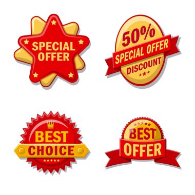 Amblem ve rozet logo vektör Illustration. Amblem ve etiket hisse senedi simgesi için web topluluğu.