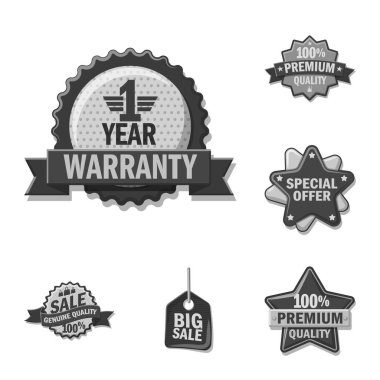 Amblem ve rozet logo vektör tasarımı. Amblem ve etiket stok vektör çizim seti.