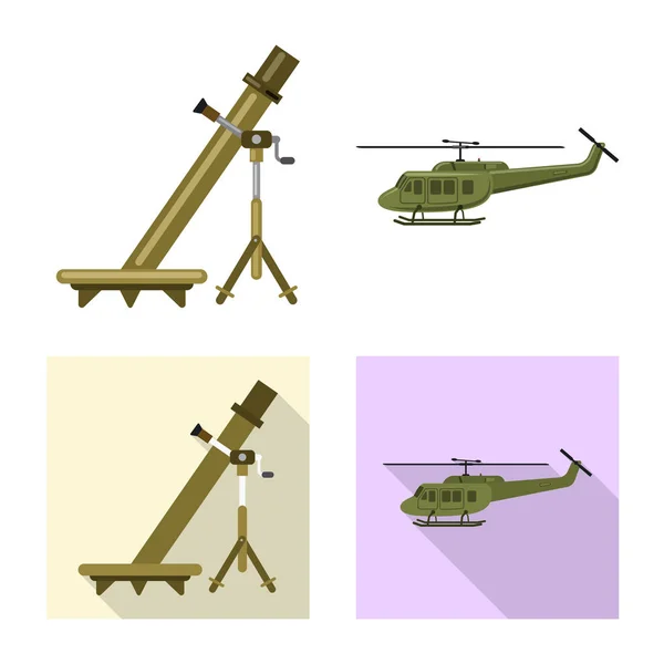 Vektor design av vapen och gun symbol. Samling av vapen och armén aktiesymbol för webben. — Stock vektor