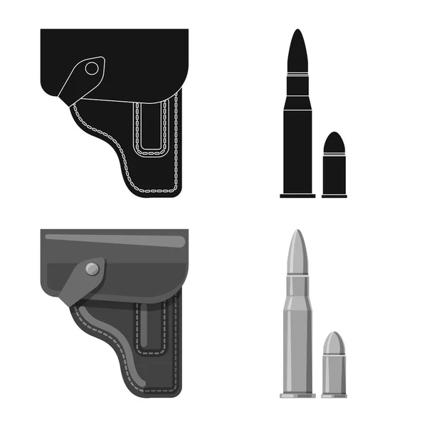 Objeto aislado de arma y símbolo de arma. Colección de armas y ejército icono vectorial para stock . — Vector de stock