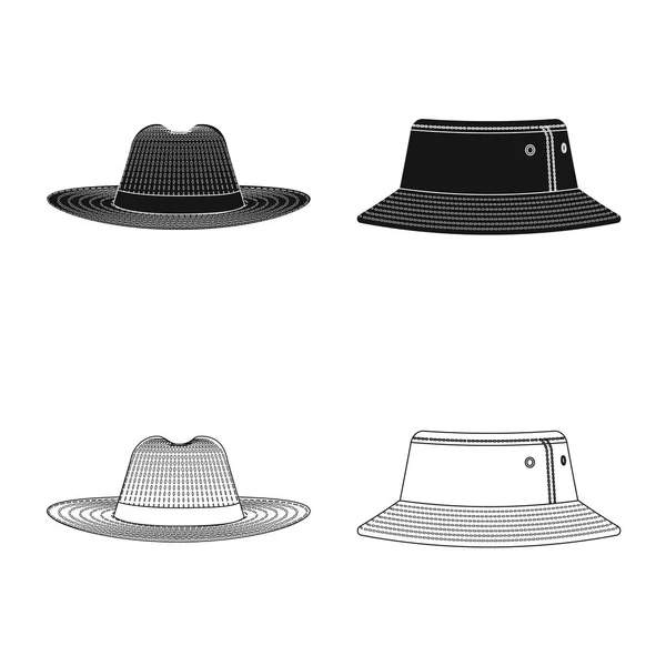 Illustration vectorielle du couvre-chef et du symbole du chapeau. Collection de couvre-chef et icône vectorielle accessoire pour stock . — Image vectorielle