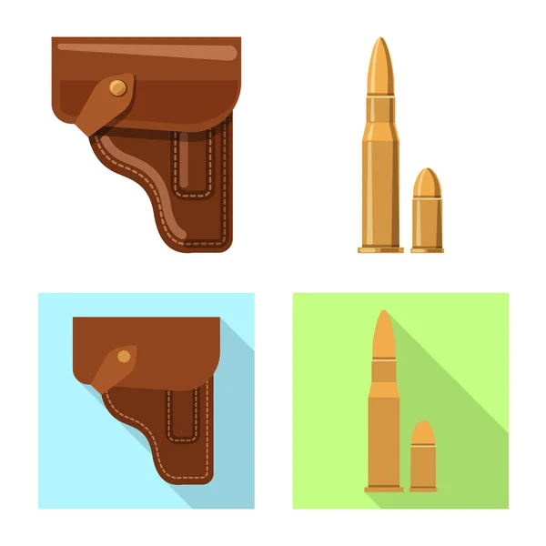 Diseño vectorial del arma y el símbolo de la pistola. Colección de armas y ejército stock vector ilustración . — Vector de stock