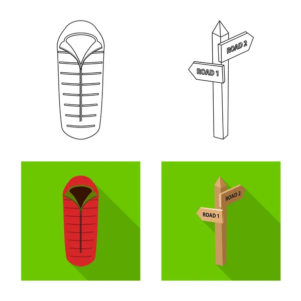 Illustration vectorielle de l'alpinisme et icône de pic. Ensemble d'icône vectorielle d'alpinisme et de camp pour stock . — Image vectorielle