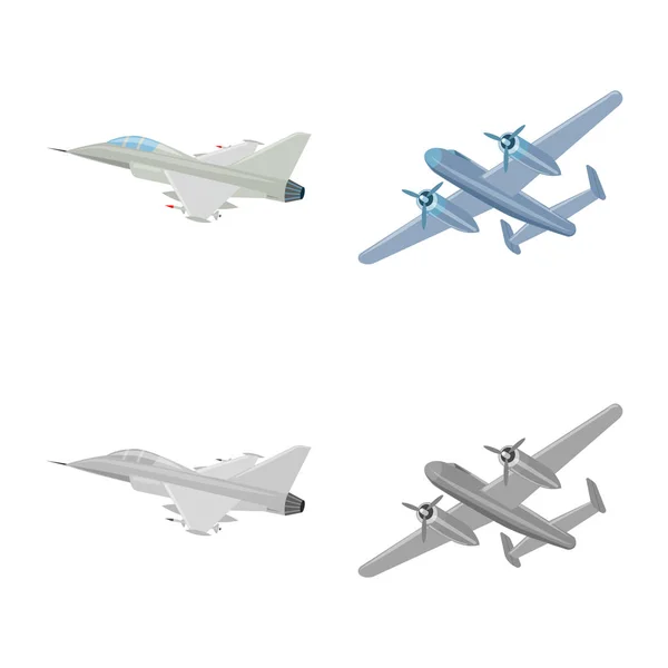 Vektorová design letadlo a dopravní značky. Sada letadlo a obloha vektorové ilustrace. — Stockový vektor