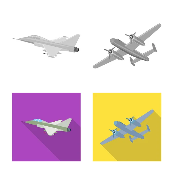 Vektor Design Von Flugzeug Und Transport Symbol Set Von Flugzeug — Stockvektor
