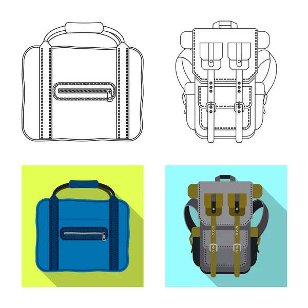 Diseño vectorial de maleta y símbolo de equipaje. Colección de maletas y símbolos de viaje para web . — Vector de stock