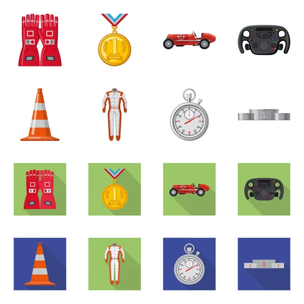 Vektor-Design von Auto und Rallye-Logo. Sammlung von Auto- und Rennvektorsymbolen für Aktien. — Stockvektor