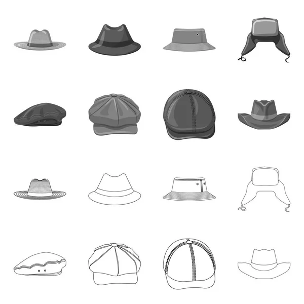 Şapkalar ve kap logo vektör Illustration. Şapkalar ve aksesuar hisse senedi vektör çizim koleksiyonu. — Stok Vektör