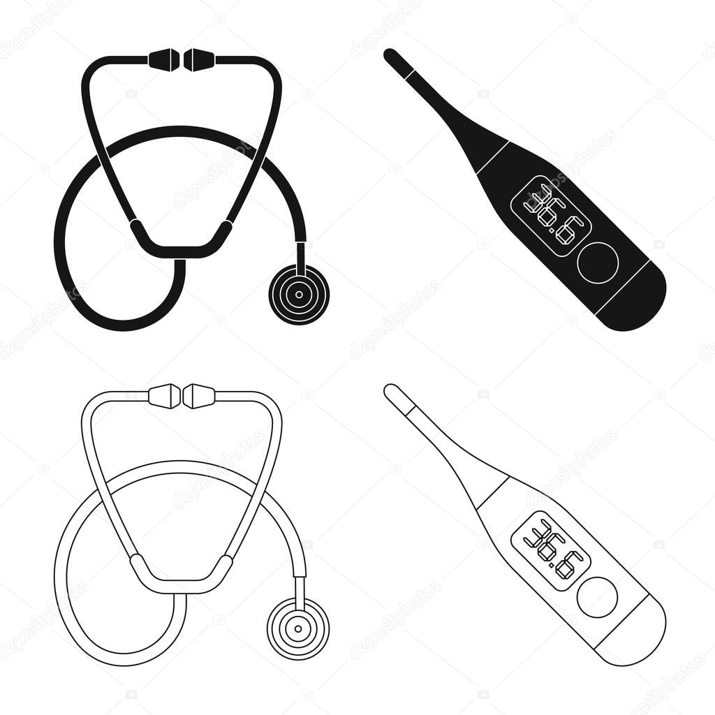 Vector design of pharmacy and hospital icon. Collection of pharmacy and business vector icon for stock.