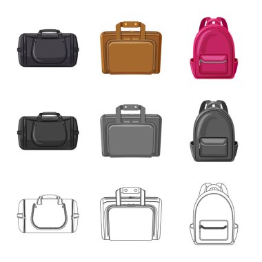 Bavul ve Bagaj logo vektör tasarımı. Bavul ve yolculuk hisse senedi simgesi için web topluluğu.