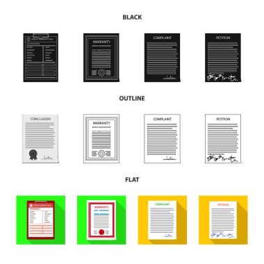Form ve belge simge vektör Illustration. Şeklinde ayarla ve hisse senedi simgesi web için işaretleyin.
