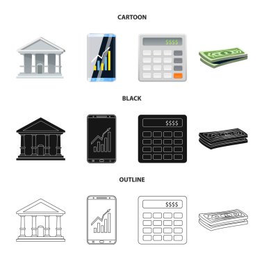Banka ve para işareti vektör tasarımı. Banka ve bill hisse senedi simgesi için web topluluğu.