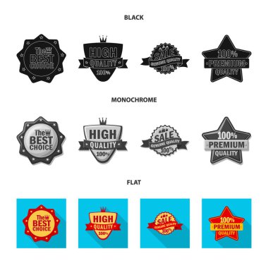 Amblem ve rozet simge vektör Illustration. Amblem ve etiket hisse senedi simgesi için web topluluğu.