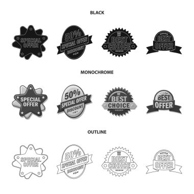 Amblem ve rozet logosu yalıtılmış nesne. Amblem ve etiket stok vektör çizim topluluğu.