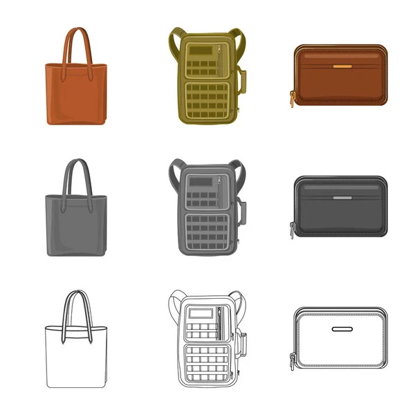 Векторный дизайн чемодана и значка багажа. Коллекция векторных иллюстраций чемоданов и путевого запаса . — стоковый вектор