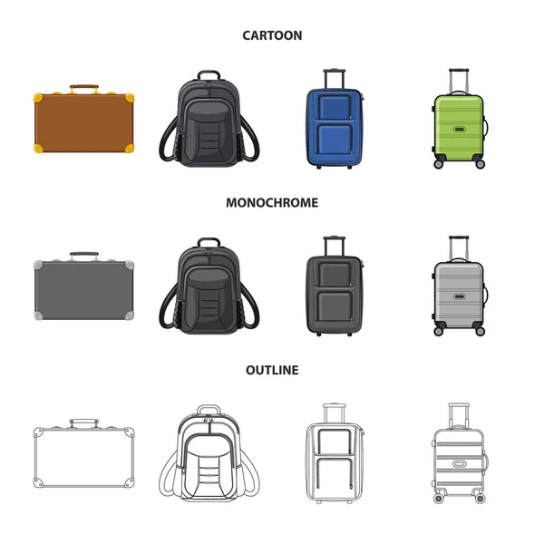 Isolated object of suitcase and baggage icon. Set of suitcase and journey vector icon for stock. — Stock Vector