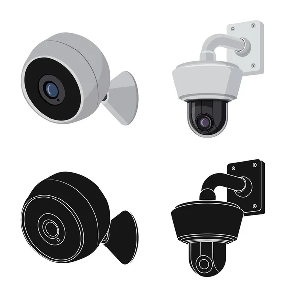 Objeto aislado de cctv y el signo de la cámara. Colección de cctv y sistema de stock símbolo para web . — Vector de stock