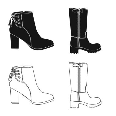 Ayakkabı ve kadın sembolü yalıtılmış nesne. Ayakkabı ve ayak hisse senedi simgesi için web topluluğu.