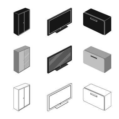 Bir yatak odası ve oda işaret tasarım vektör. Yatak ve mobilya hisse senedi simgesi için web topluluğu.