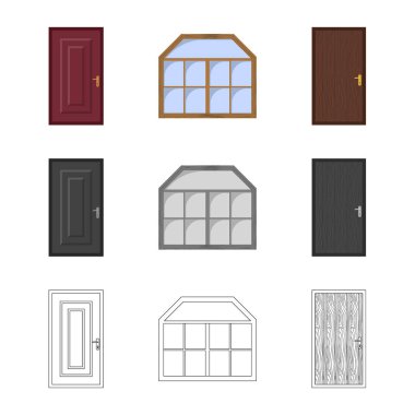 Kapı ve ön logo vektör Illustration. Kapı ve ahşap hisse senedi simgesi için web topluluğu.