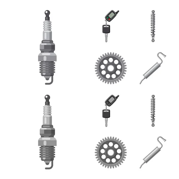 Projeto vetorial de auto e símbolo de peça. Conjunto de auto e carro símbolo de estoque para web . — Vetor de Stock