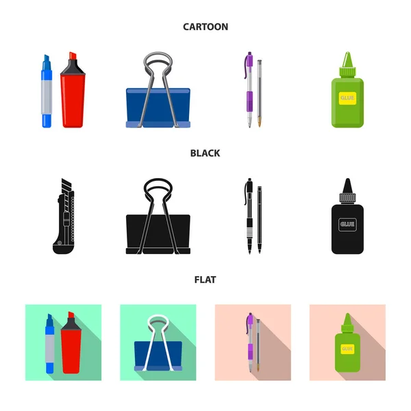 独立的办公室和供应标志的对象。一套办公室和学校向量图标为股票. — 图库矢量图片