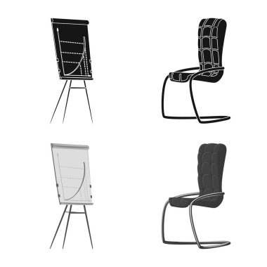 Mobilya ve iş logo yalıtılmış nesne. Koleksiyon Mobilya ve ev hisse senedi vektör çizim.