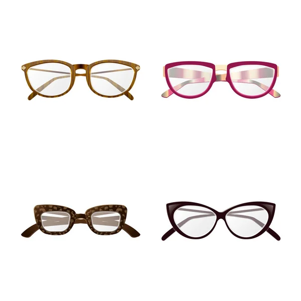 Objet isolé de lunettes et icône de cadre. Collection de lunettes et icône vectorielle accessoire pour stock . — Image vectorielle