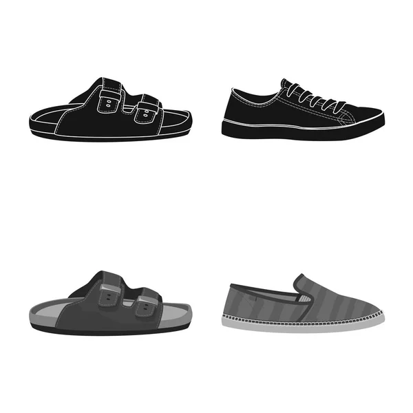 Diseño vectorial de zapato y signo de calzado. Colección de zapato y pie icono vectorial para stock . — Vector de stock