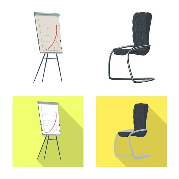 Vektor-Design von Möbeln und Arbeitszeichen. Set von Möbeln und Home Vektor Icon für Lager. — Stockvektor